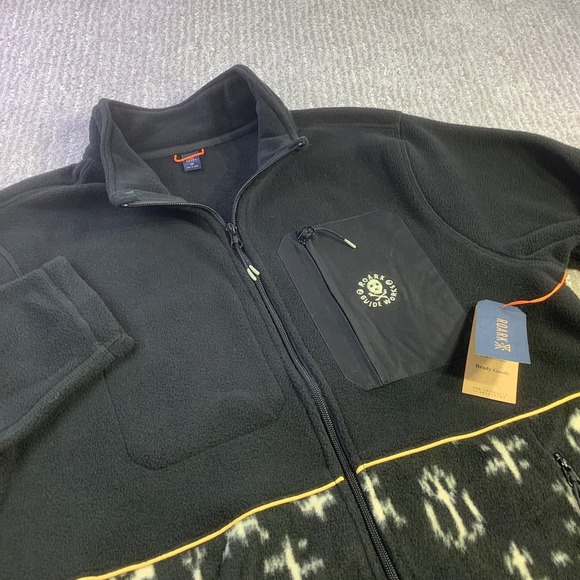 Roark Landfall Fleece Full Zip Jacket Black‎ Ikigai Mens Size Medium NWT